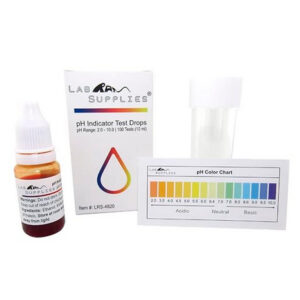 pH Indicator Test Drops, Universal Application (pH 2.0-10.0), 100 Tests | Contains 10 ml Bottle of Solution and 20 ml Screw Top Plastic Bottle